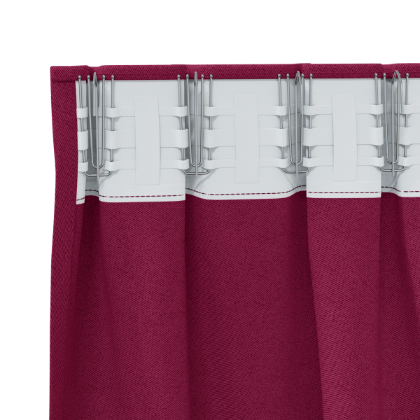 Cortinas con cortinas 2 pcs Rojo vino 245 x 140 cm Poliéster M 4