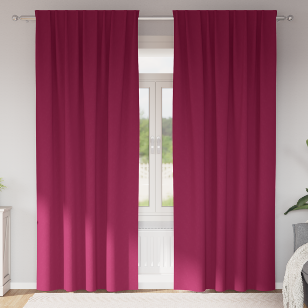 Cortinas con cortinas 2 pcs Rojo vino 260 x 140 cm Poliéster D