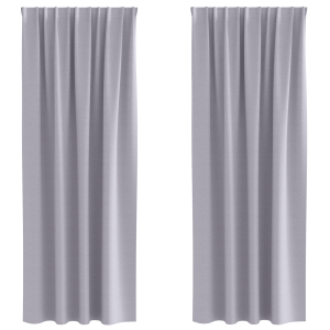 Cortinas 2 pcs Gris metálico 245 x 140 cm Poliéster H
