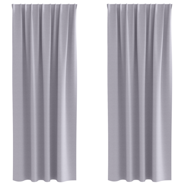 Cortinas 2 pcs Gris metálico 245 x 140 cm Poliéster M 2