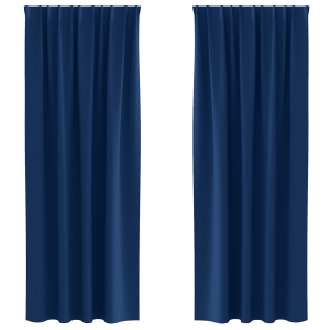 Cortinas com cortinas 2 pcs Azul escuro 245 x 140 cm Poliéster H