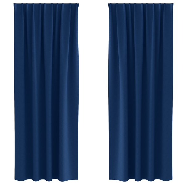 Cortinas con cortinas 2 pcs Azul oscuro 245 x 140 cm Poliéster M 2
