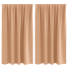 Cortinas 2 pcs Castanho-claro 140 x 140 cm Poliéster 2
