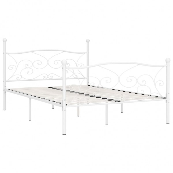 Estructura de cama con somier metal blanco 140x200 cm M 2