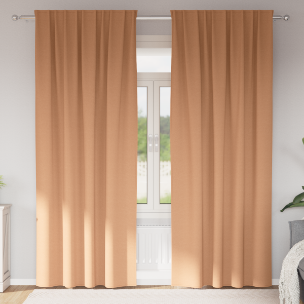 Cortinas con cortinas 2 pcs Marrón claro 225 x 140 cm Poliéster D