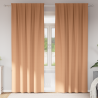 Cortinas con cortinas 2 pcs Marrón claro 225 x 140 cm Poliéster 1