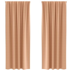 Cortinas con cortinas 2 pcs Marrón claro 225 x 140 cm Poliéster H
