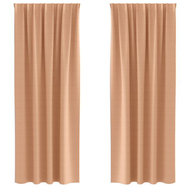 Cortinas con cortinas 2 pcs Marrón claro 245 x 140 cm Poliéster M 2
