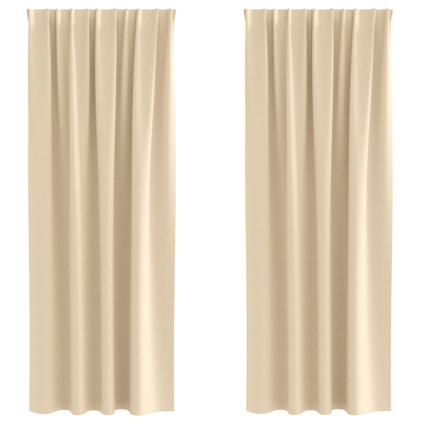 Cortinas con cortinas 2 pcs Crema 245 x 140 cm Poliéster M 2