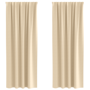 Cortinas con cortinas 2 pcs Crema 260 x 140 cm Poliéster H