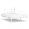 Estrutura de cama com estrado de ripas 160x200 cm metal branco 1