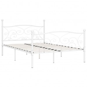 Estructura de cama con somier metal blanco 160x200 cm H