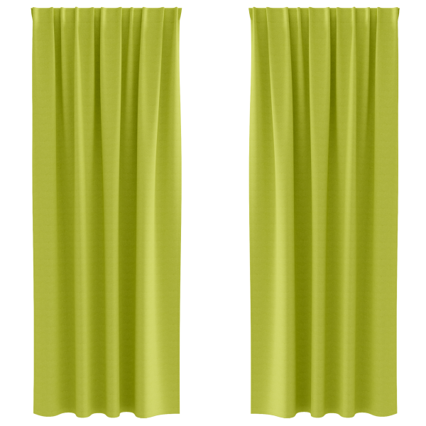 Cortinas 2 pcs Verde manzana 225 x 140 cm Poliéster M 2
