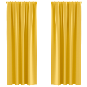Cortinas 2 pcs Amarillo mostaza 260 x 140 cm Poliéster H