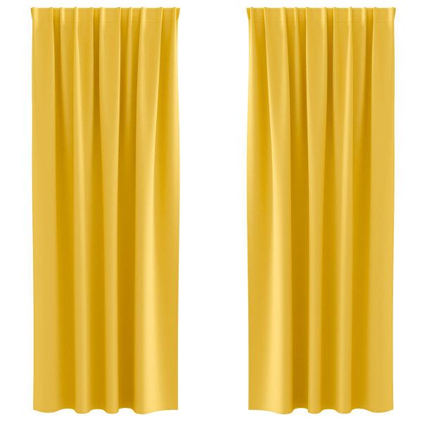 Cortinas 2 pcs Amarillo mostaza 260 x 140 cm Poliéster M 2
