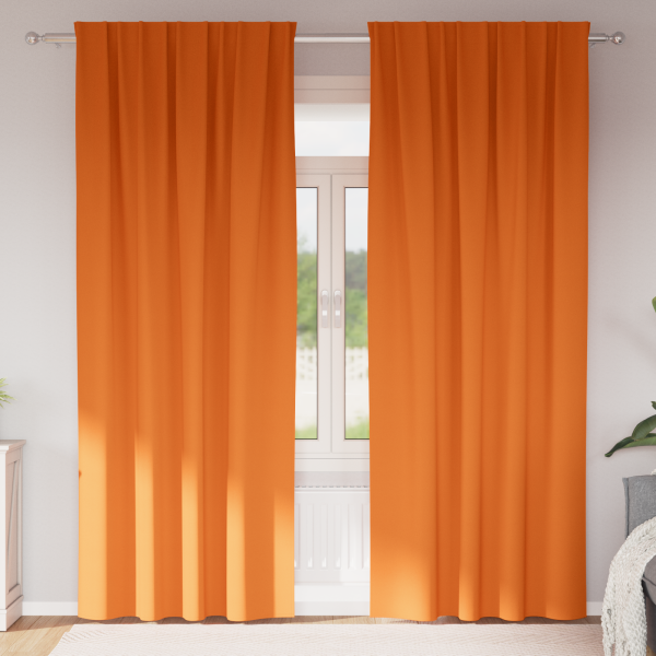 Cortinas 2 pcs Naranja brillante 245 x 140 cm Poliéster D