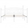 Estrutura de cama com estrado de ripas 180x200 cm metal branco 3