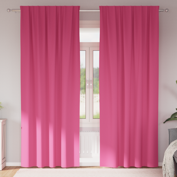 Cortinas 2 pcs Rosa brillante 245 x 140 cm Poliéster D