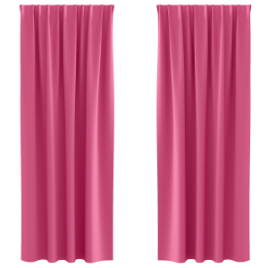 Cortinas 2 pcs Rosa Brilhante 260 x 140 cm Poliéster H