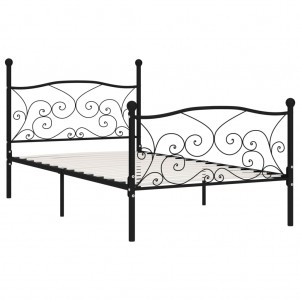Estructura de cama con somier metal negro 90x200 cm H