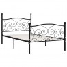 Estructura de cama con somier metal negro 90x200 cm 2