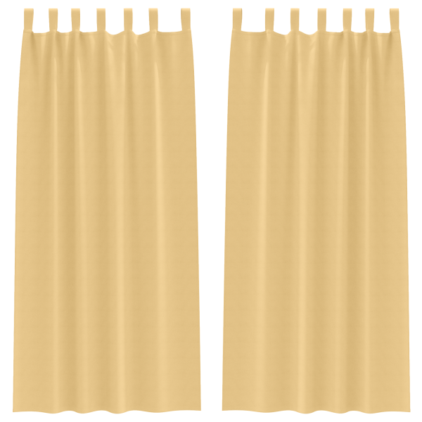 Cortinas com cortinas 2 pcs Bege 260 x 140 cm Poliéster M 2