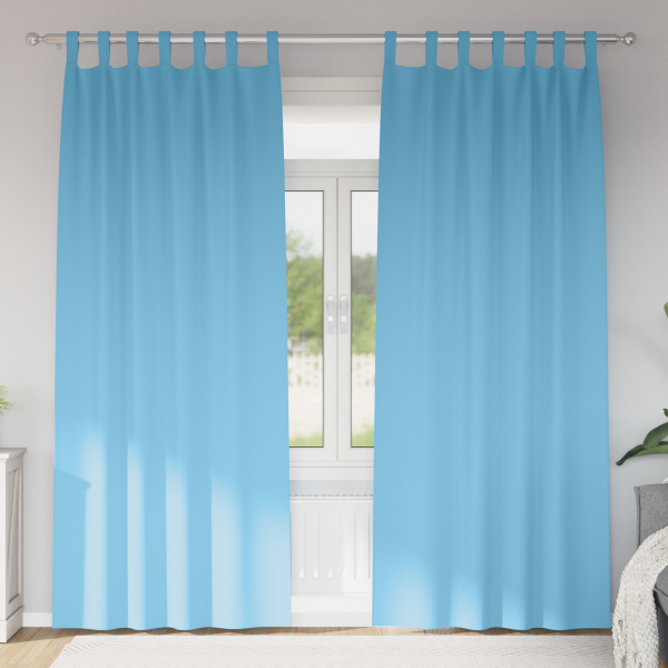 Cortinas con cortinas 2 pcs Azul claro 245 x 140 cm Poliéster D