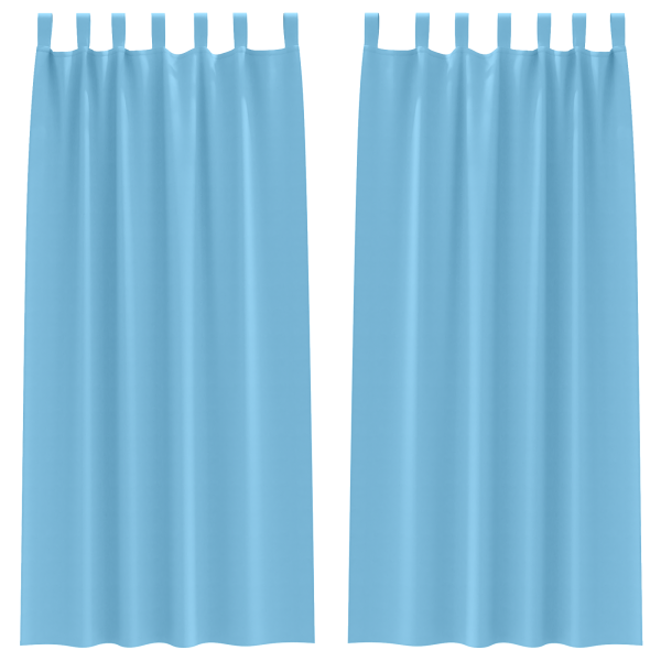 Cortinas com cortinas 2 pcs Azul claro 245 x 140 cm Poliéster M 2