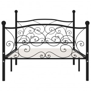 Estrutura de cama com estrado de ripas 100x200 cm metal preto H