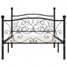 Estructura de cama con somier metal negro 100x200 cm 2