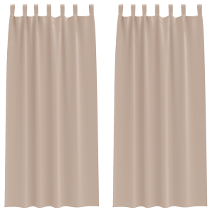 Cortinas 2 pcs Cinzento-acastanhado 245 x 140 cm Poliéster H
