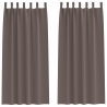 Cortinas 2 pcs Castanho escuro 260 x 140 cm Poliéster 2