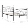 Estrutura de cama com estrado de ripas 100x200 cm metal preto 4