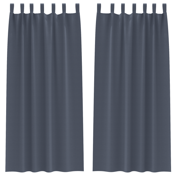 Cortinas 2 pcs Cinzento-escuro 245 x 140 cm Poliéster M 2