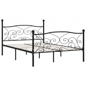 Estrutura de cama com estrado de ripas 120x200 cm metal preto H