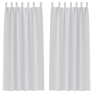 Cortinas com cortinas 2 pcs Cinza Claro 260 x 140 cm Poliéster H