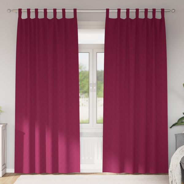Cortinas con cortinas 2 pcs Rojo vino 245 x 140 cm Poliéster D