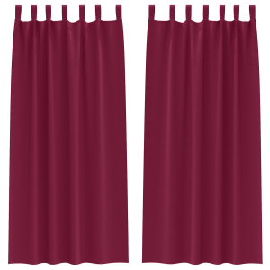 Cortinas con cortinas 2 pcs Rojo vino 245 x 140 cm Poliéster H