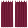 Cortinas con cortinas 2 pcs Rojo vino 245 x 140 cm Poliéster 2