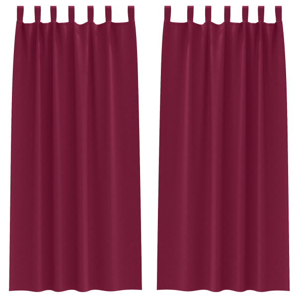 Cortinas 2 pcs Vinho Vermelho 260 x 140 cm Poliéster M 2