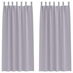Cortinas 2 pcs Cinza Metálico 245 x 140 cm Poliéster H