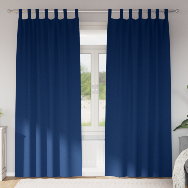 Cortinas con cortinas 2 pcs Azul oscuro 245 x 140 cm Poliéster D