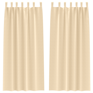 Cortinas com cortinas 2 pcs Creme 260 x 140 cm Poliéster H