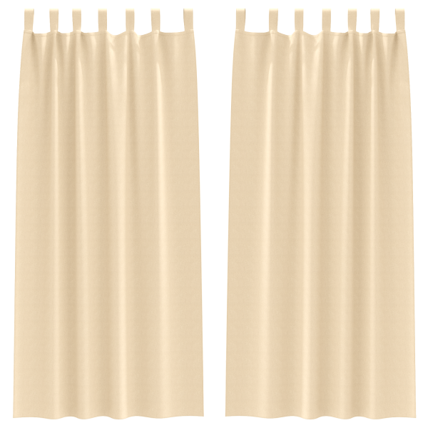 Cortinas com cortinas 2 pcs Creme 260 x 140 cm Poliéster M 2