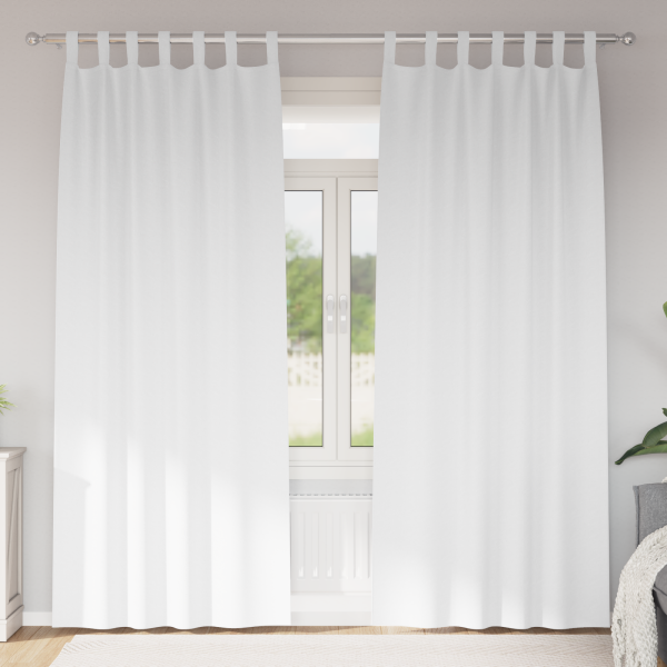Cortinas con cortinas 2 pcs Blanco puro 260 x 140 cm Poliéster D