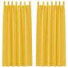 Cortinas 2 pcs amarelo mostarda 245 x 140 cm Poliéster 2