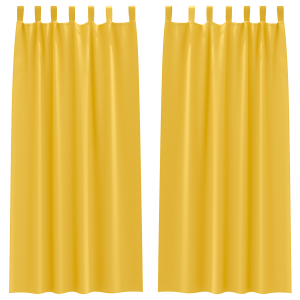 Cortinas 2 pcs Amarillo mostaza 260 x 140 cm Poliéster H