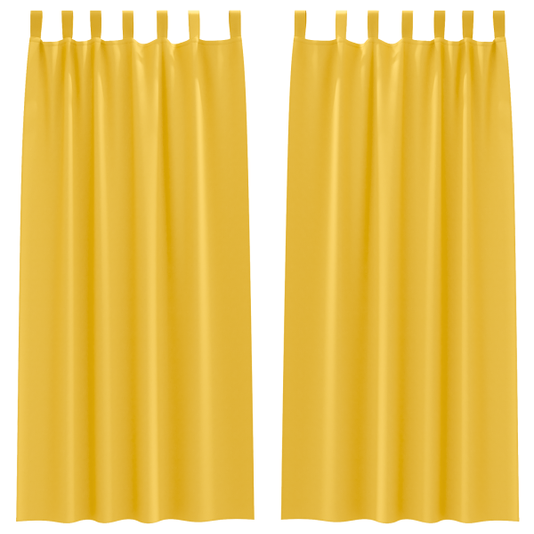 Cortinas 2 pcs amarelo mostarda 260 x 140 cm Poliéster M 2
