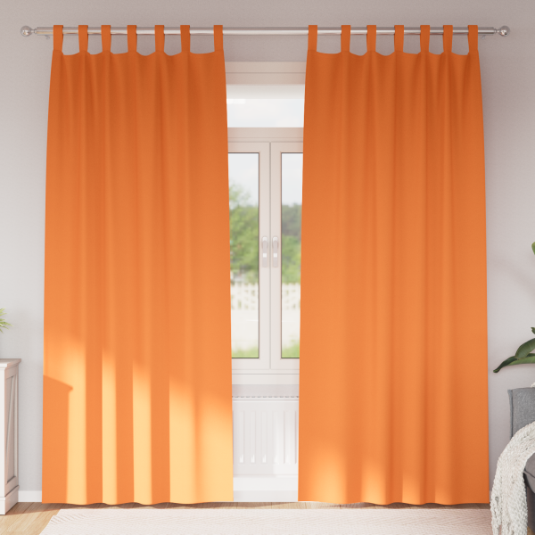 Cortinas 2 pcs Naranja brillante 260 x 140 cm Poliéster D