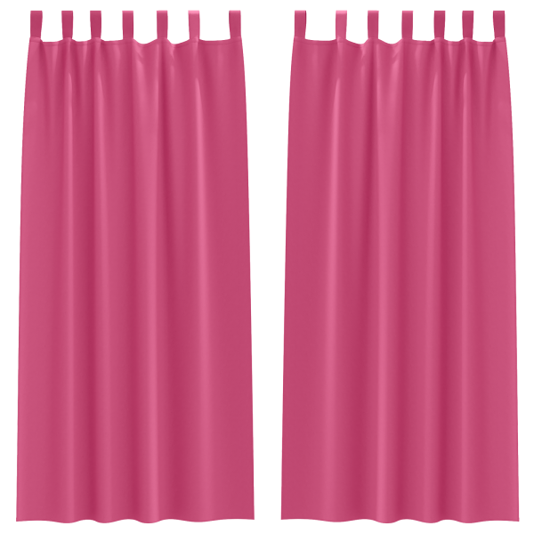 Cortinas 2 pcs Rosa brillante 260 x 140 cm Poliéster M 2